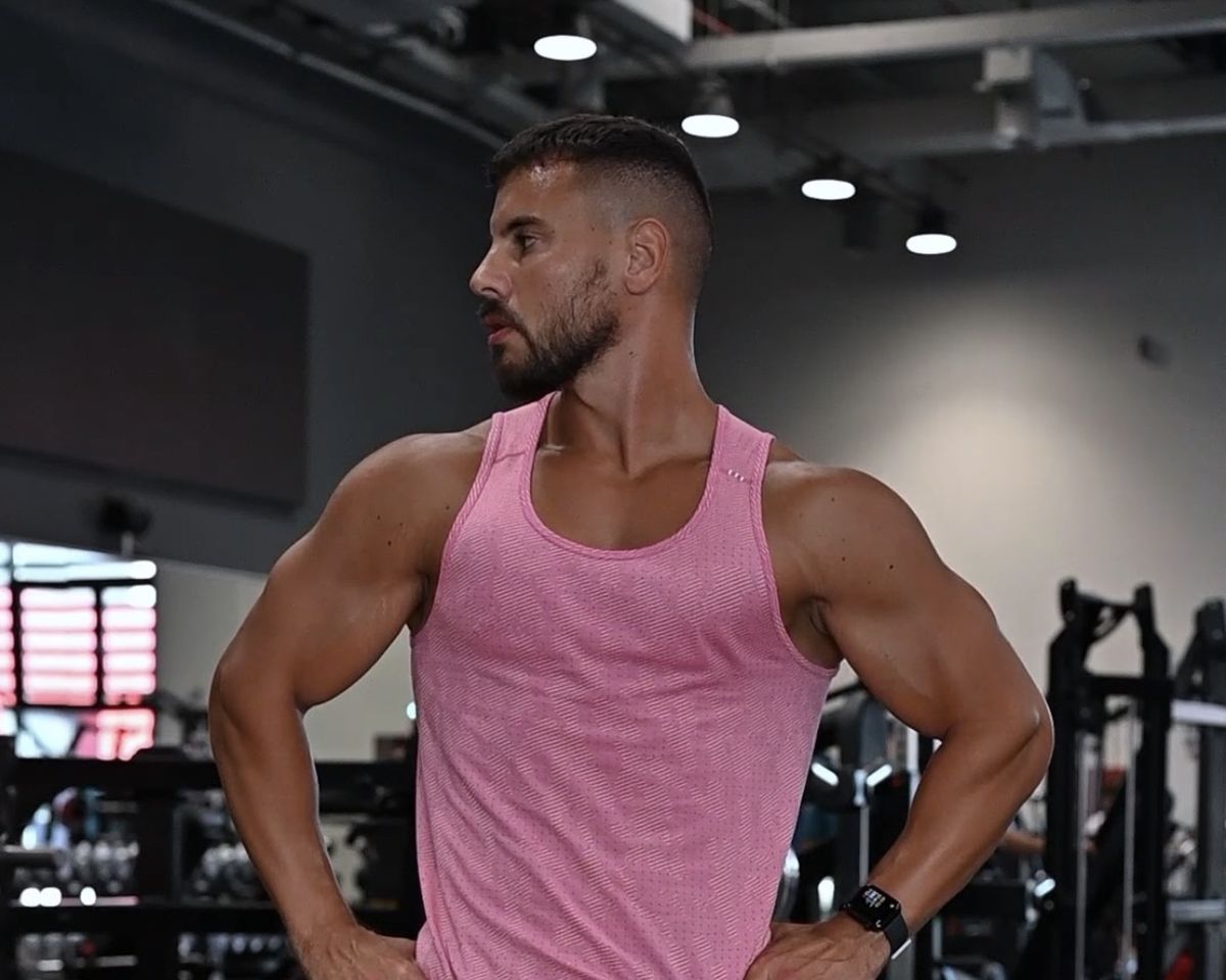 Tarek Elzamek in the gym in Dubai
