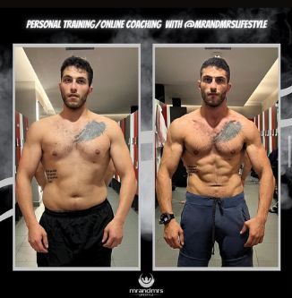 Male fat loss and muscle gain transformation Dubai
