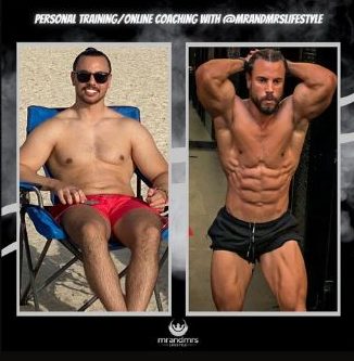 Male muscle gain online coaching transformation