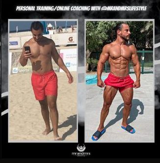 Male full body recomposition fat loss muscle gain