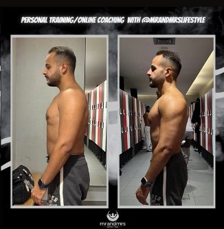 Male body fat side profile Dubai PT
