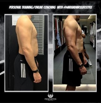 Male fat loss definition side view transformation